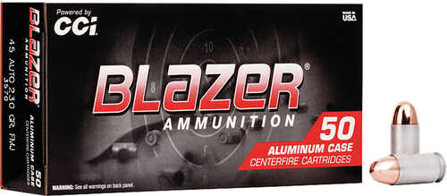 CCI Blazer Pistol Ammo 45 ACP 230 gr. FMJ 50 rd. Model: 3570