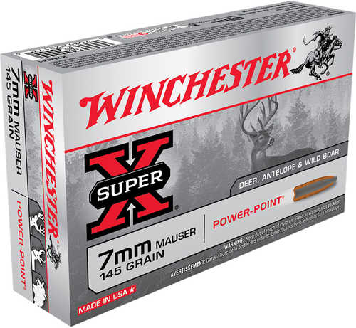 Winchester Super-X Rifle Ammo 7mm Mauser 145 gr. Power-Point 20 rd. Model: X7MM1