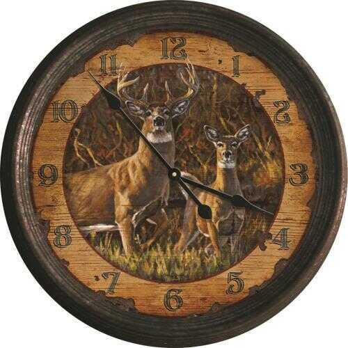 Rivers Edge 15 in. Clock Rusted Buck and Doe Model: 1025