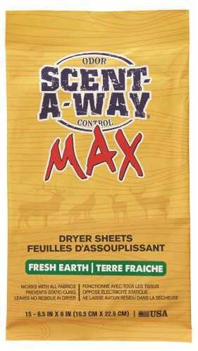 Hunters Specialties 07755 Scent-A-Way Max Dryer Sheets Odor Eliminator Earth 15 Per Pack