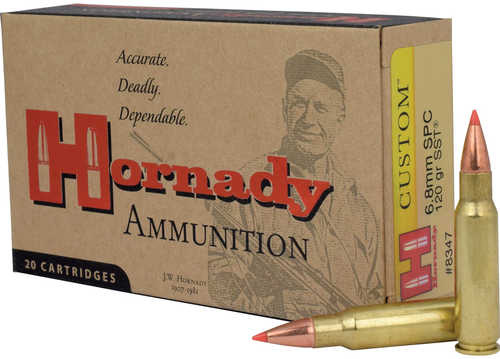 Hornady Custom Rifle Ammo 6.8 SPC 120 gr. SST 20 rd. Model: 8347