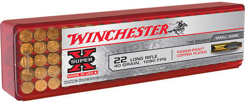 Winchester Super-X 22 LR 40 gr Power-Point Copper Plated 100 Bx