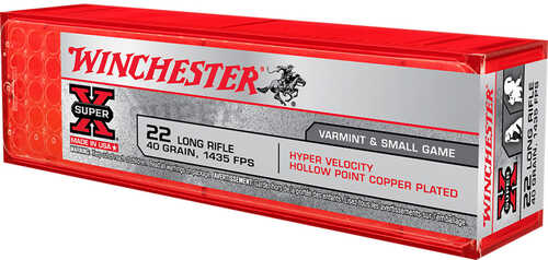 Winchester Hyper Speed Rimfire Ammo 22 LR 40 gr. Plated Lead HP 100 rd. Model: XHV22LR
