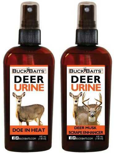 Buck Baits Combo 4 oz ea Doe in Heat - Deer Musk Scrape Model: BBDU4DIHDMSE