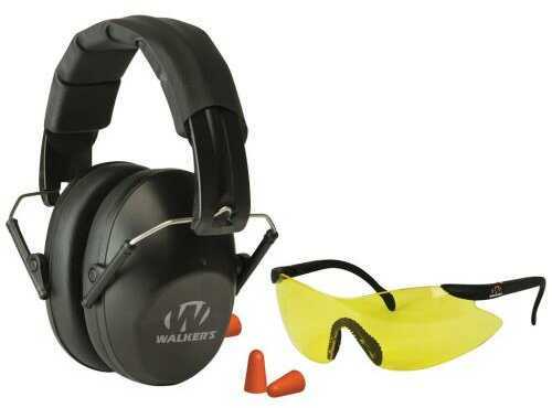 Walkers Game Ear GWPFPM1GFP Passive Pro Safety Comob Kit Earmuff/Plugs/Glasses 31 db Blk