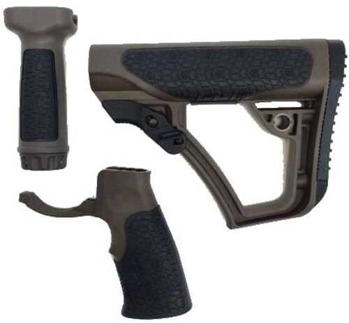 Daniel Defense 281020614501 Collapsible Buttstock/Pistol Grip/VFG AR-15 Glass Reinforced Polymer Brown