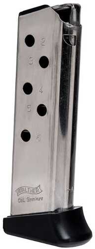Walther Magazine 380 ACP 6Rd Fits PPK Nickel Finger Rest 2246010