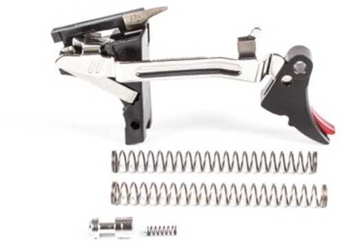 ZEV Technologies Fulcrum Drop in Trigger Kit Adjustable 2-6 lbs Fits Glock 9MM Gen 1-3 Black w/ Red Safety FUL-ADJ-DRP-9