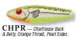 L&S Mirrolure She Dog 1/2 4In Chartreuse/Pearl/Orange Throat Md#: 83Mr-CHPR