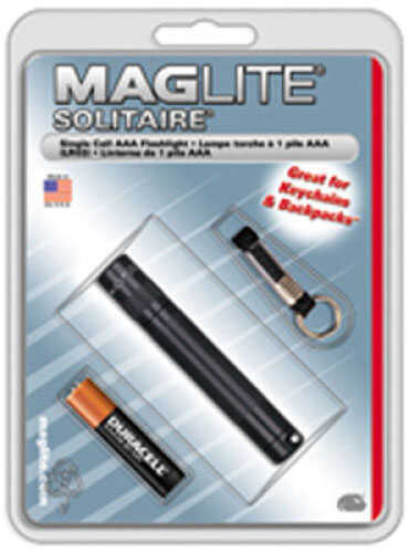 Mag Solitaire 1-Cell AAA Flashlight Black - Hang Pack Includes Key Lead & Battery High-intensity Light Beam - Twist focu