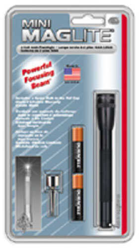 Mini Maglite 2-Cell AAA Flashlight Black - Hang Pack Includes Pocket Clip & Batteries High-intensity Light Beam - 1/2 tu