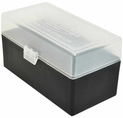 Reloading Hinged Top 50 Round Clear with Black Base Ammo Box for 243/308 (6.5 Creedmoor)