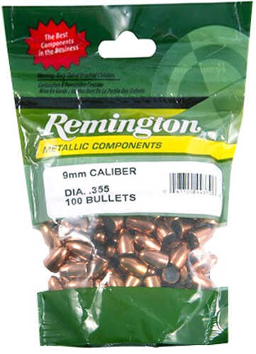 Remington 9mm Caliber .355 Diameter 124 Grain MC Pistol Bullets 100 Count