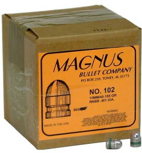 Magnus 40 Caliber .401 Diameter 155 Grain Round Nose Semi Wad Cutter Bevel Base 500 Count