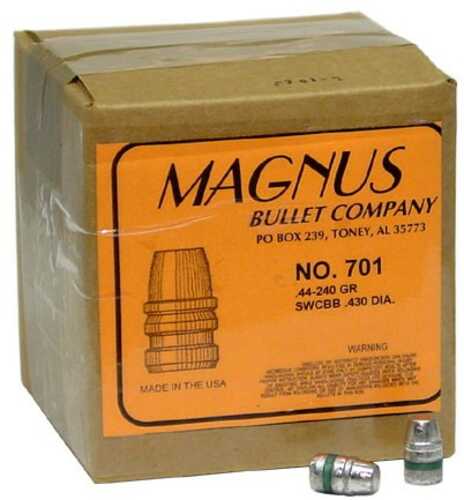 Magnus 44 Caliber .430 Diameter 240 Grain Semi Wad Cutter Bevel Base 400 Count