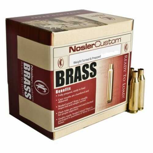 Nosler 338 Remington Ultra Mag Unprimed Rifle Brass 25 Count