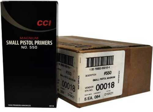 CCI #550 Magnum Small Pistol Primer 5000 Count Case