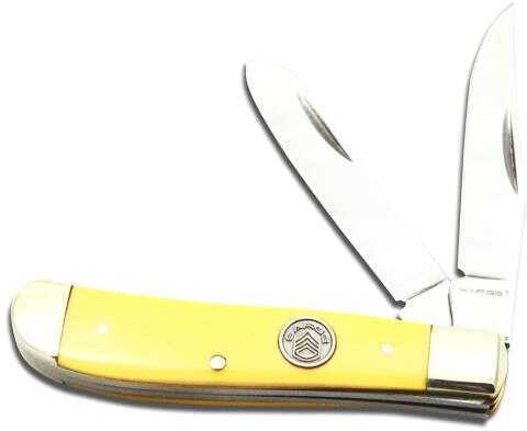 Sarge Folding Knife Lockback Trapper Yellow Handle Model: SK-208