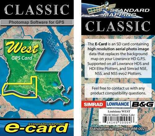 Standard Map E-Card West La Sabine River-Marsh Is Model: SM:LA-WST