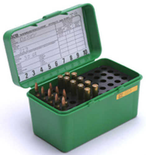 MTM Deluxe Ammo Box 50 Round Handle 7mm Rem Mag 300 Win Mag Green H50-R-Mag-10