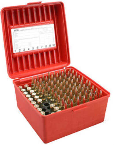 MTM Small Gauge Shotshell Cases Holds 100 Shotshells - 410 Up To 3" Red