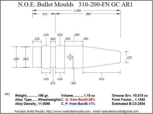 Bullet Mold 4 Cavity .310 caliber Gas Check 200gr-img-0