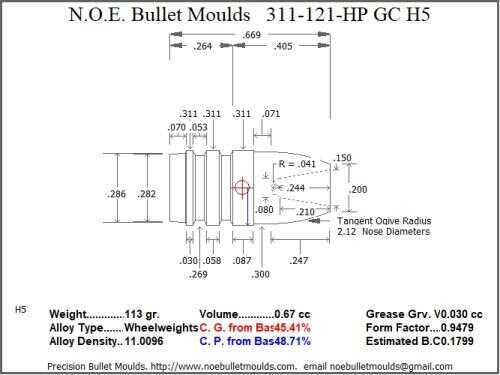 Bullet Mold 2 Cavity .311 caliber Gas Check 121gr-img-0
