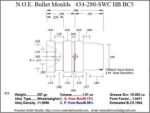 Bullet Mold 2 Cavity .434 caliber Hollow Base 280g-img-0