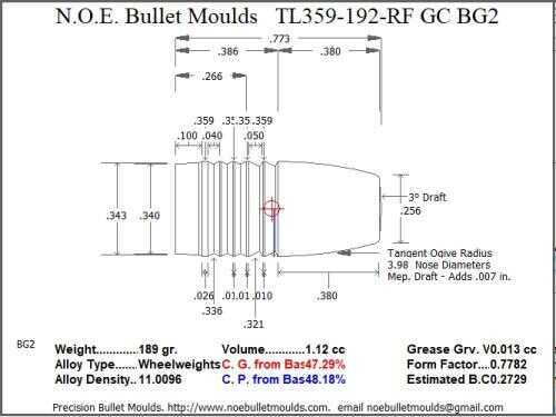 Bullet Mold 4 Cavity .359 caliber Gas Check 192gr-img-0