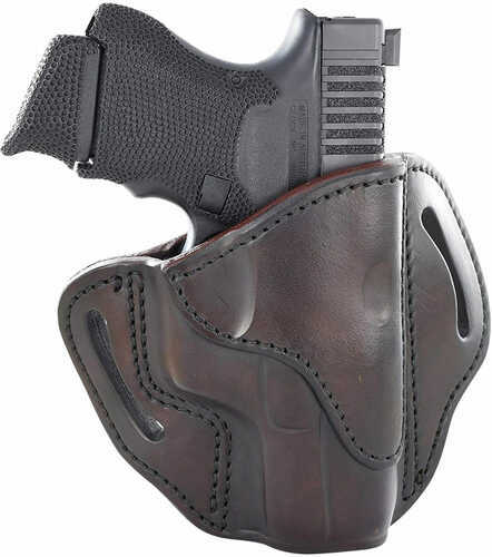 1791 Belt Holster Right Hand Brown Leather. Fits 1911 Officer with Rail / for Glock 19x 23 25 26 27 28 29 30 32 33
