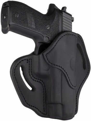 1791 BH2.3 Belt Holster Right Hand Stealth Black Leather Fits 1911 4"& 5" with Full Rail / Beretta 92FS / CZ 75 P01 P07