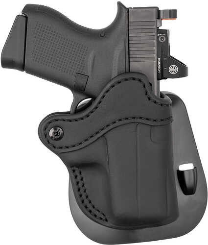 1791 Gunleather ORPDHCSBLR Paddle Holster Optic Ready OWB Size Compact Signature Brown Leather Fits Glock 43