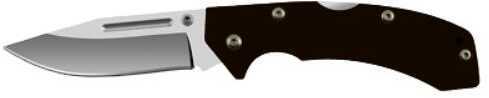 Accusharp 711C Lockback 3" Folding Plain Stainless Steel Blade Black Handle