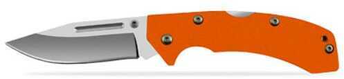 Accusharp 712C Lockback 3" Folding Plain Stainless Steel Blade Orange Handle