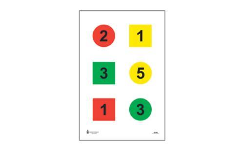 Action Target DT-4A Discretionary Command Training Black/Blue/Red/Yellow 23"x35" 100 Per Box DT-4A-100