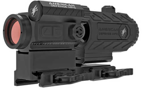 American Defense Mfg RDT1Co3X Duo 3 1X 3X 2 MOA Red Dot Black With Co-Witness Mount & Titanium Lever