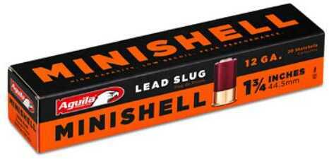 12 Gauge 1 3/4" Lead Slug  7/8 oz 20 Rounds Aguila Shotgun Ammunition