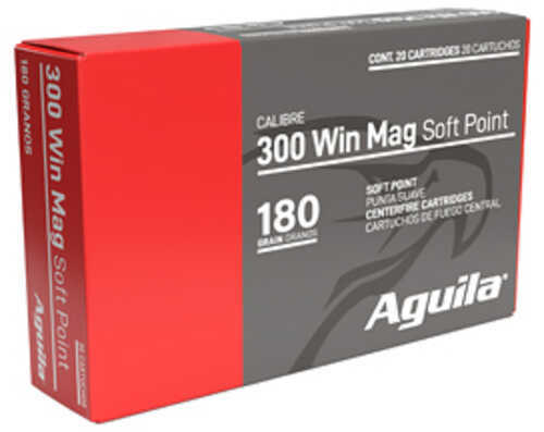 Aguila Ammunition Rifle 300 Winchester Magnum 180 Grain Soft Point 20 Round Box 8108AG