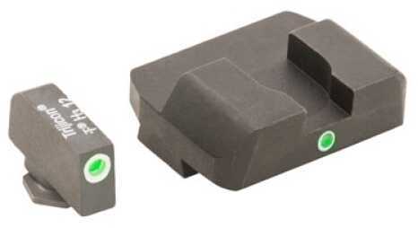 AmeriGlo I-Dot 2 Dot Sights for Glock 17 19 22 23 24 26 27 33 34 35 37 38 39 Green with White Outline Front and Rear Sig