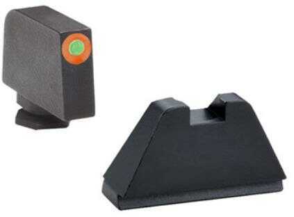 AmeriGlo Sight Fits All for Glocks Except 42/43 Green Tritium Orange Outline Front Black Rear Tall Suppressor Set GL-511