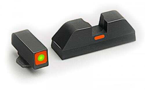 AmeriGlo CAP - Combative Application Pistol Sight Fits Glock 20 21 29 30 31 32 36 Green/Orange Green Tritium Front Sight