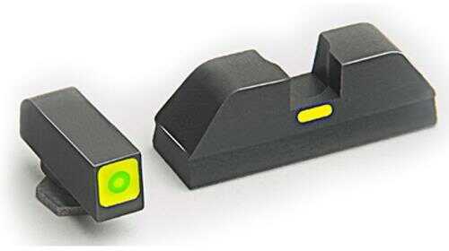 AmeriGlo Protector Sight Fits Glock 42 And 43 Green Tritium LumiLime Round Outline Front Black Serrated Rear Front/