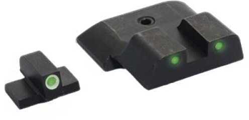 AmeriGlo Bowie Tactical 3 Dot Sights for All S&W M&P (Except Pro & "L" Models) Green with White Outline Front and Rear S