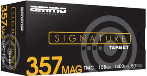 Ammo Inc Signature Target 357 Magnum 158 Grain Total Metal Coating Bullet 50 Round Box 357158TMC-A50