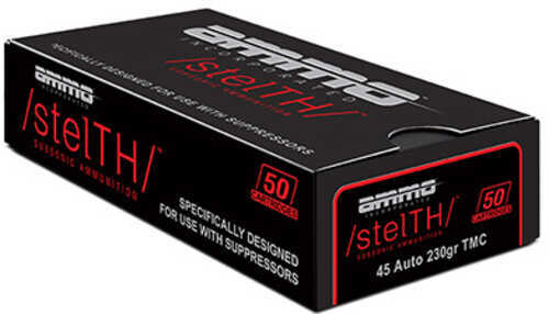 Ammo Inc Stealth Subsonic 45 ACP 230 Grain Total Metal Coating Bullet 50 Round Box 45230TMC-STL