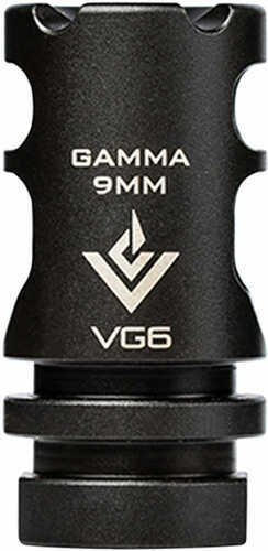 Aero Precision VG6 Gamma 9mm Muzzle Brake AR-15 Compatible 1/2x28 Right Hand 17-4PH Stainless Blk Nitride Finish