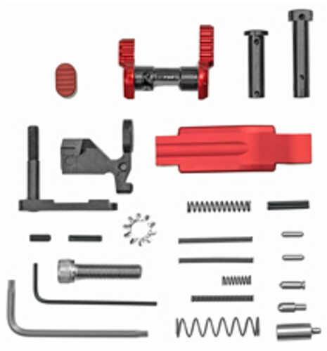 Armaspec AR-15 Lower Parts Kit (Less Trigger Group and Grip) Fits 5.56/.223 Red Finish This Is NOT Complete