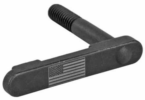 Bastion American Flag AR-15 Magazine Release Catch Black/White With The Laser Engraved on BASAR15RC-