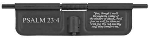Bastion Psalm 23:4 AR-15 Ejection Port Dust Cover Black/White Finish Laser Engraved On Open Side Only Fits St