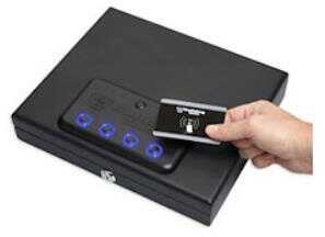 Bulldog Cases Quick Vault Safe 11.5"x9.75"x2.5" 6" Security Cable Black Digital Personal w/LED & RFID 4 Ways to op